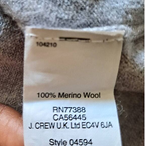 Madewell Women's Gray 100% Merino Wool Cropped V-Neck Sweater - Size Small - Picture 8 of 8